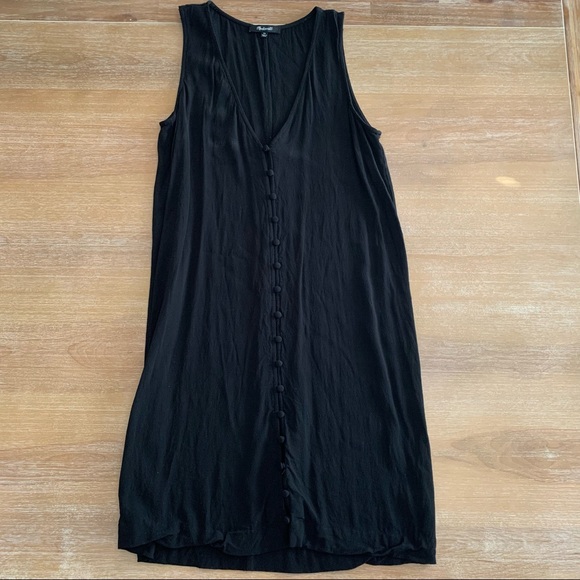 Madewell Black Button Front Dress - Picture 3 of 12